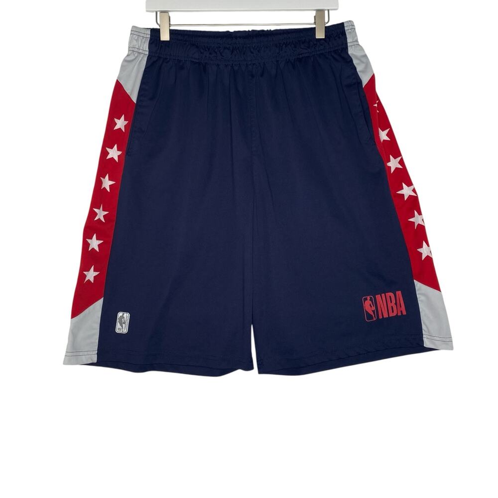 NBA Mens Shorts Navy Blue Retro Star Side Stripe Basketball Athletic Size XL